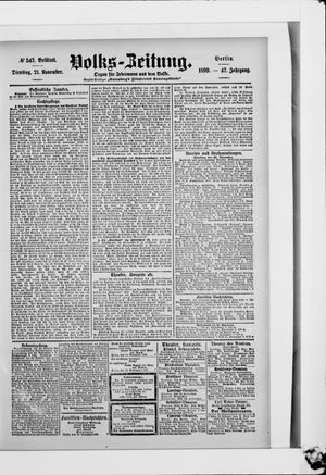 Volks-Zeitung on Nov 21, 1899