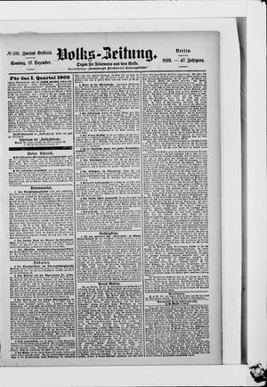 Volks-Zeitung vom 17.12.1899