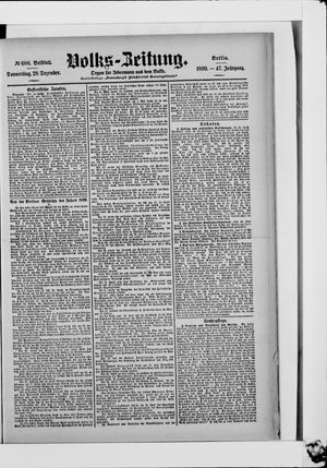 Volks-Zeitung vom 28.12.1899