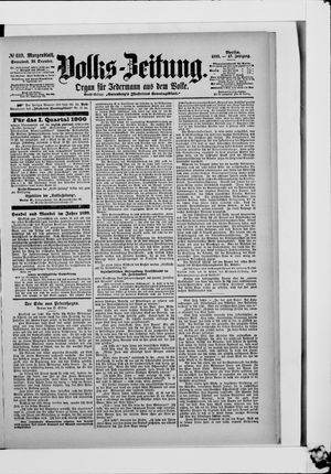 Volks-Zeitung on Dec 30, 1899