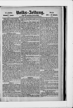 Volks-Zeitung vom 03.01.1900