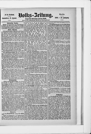Volks-Zeitung on Jan 13, 1900