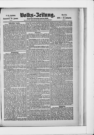 Volks-Zeitung on Jan 20, 1900