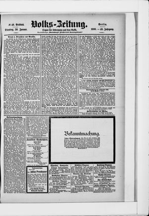 Volks-Zeitung vom 30.01.1900