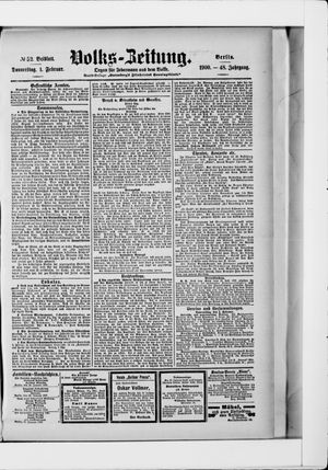 Volks-Zeitung vom 01.02.1900