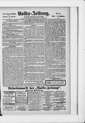 Volks-Zeitung on Feb 18, 1900