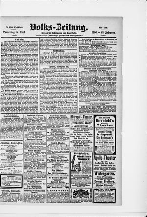 Volks-Zeitung on Apr 5, 1900