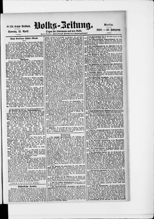 Volks-Zeitung vom 15.04.1900