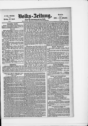 Volks-Zeitung vom 27.04.1900