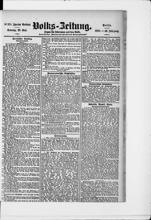Volks-Zeitung vom 20.05.1900