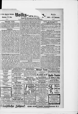 Volks-Zeitung vom 27.05.1900