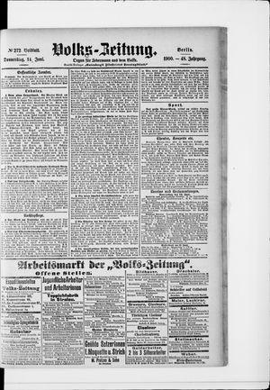 Volks-Zeitung on Jun 14, 1900