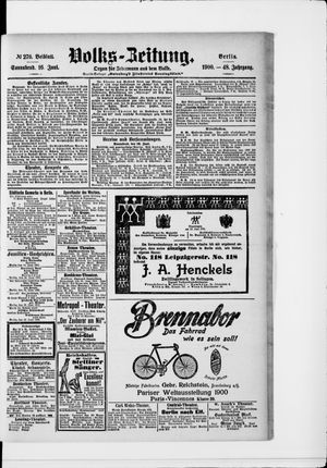 Volks-Zeitung on Jun 16, 1900
