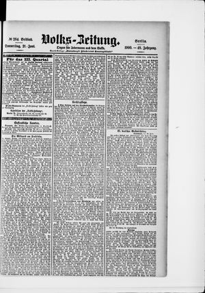 Volks-Zeitung vom 21.06.1900