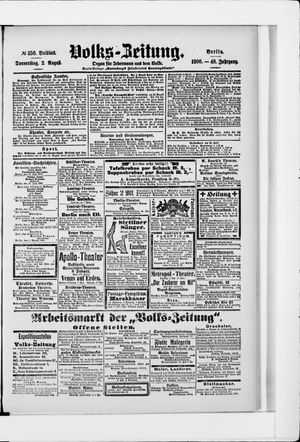 Volks-Zeitung on Aug 2, 1900