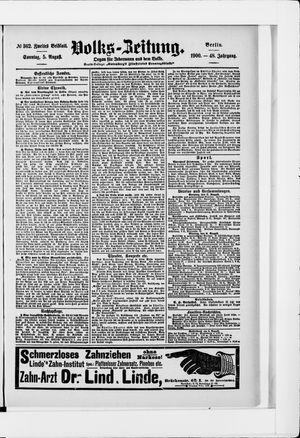 Volks-Zeitung vom 05.08.1900