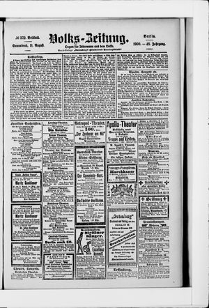 Volks-Zeitung vom 11.08.1900