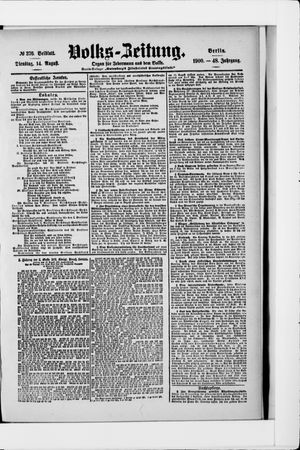 Volks-Zeitung vom 14.08.1900