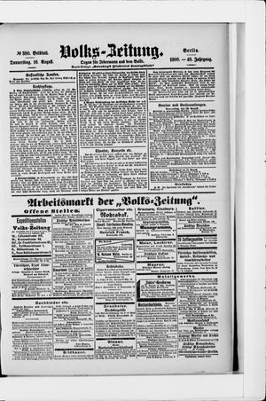 Volks-Zeitung on Aug 16, 1900