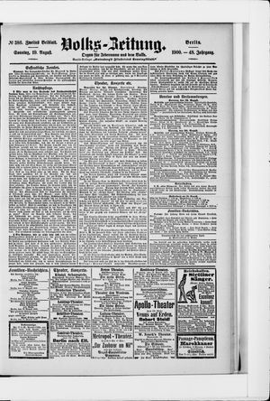 Volks-Zeitung vom 19.08.1900