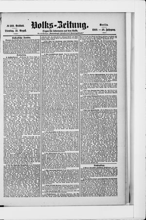 Volks-Zeitung vom 21.08.1900