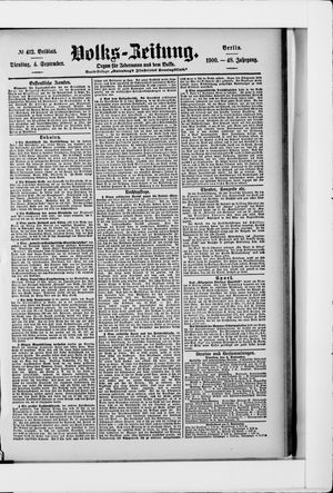 Volks-Zeitung vom 04.09.1900