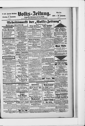 Volks-Zeitung vom 09.09.1900