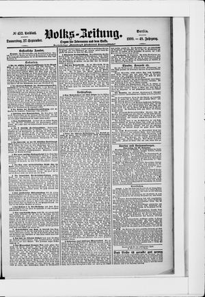 Volks-Zeitung vom 27.09.1900