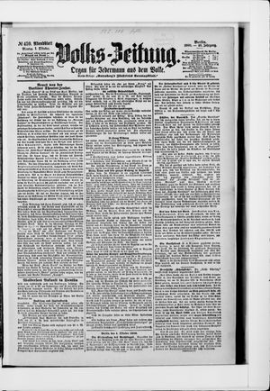 Volks-Zeitung vom 01.10.1900