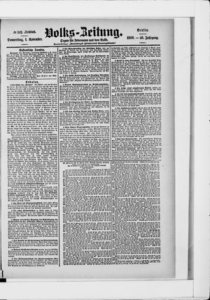 Volks-Zeitung vom 01.11.1900