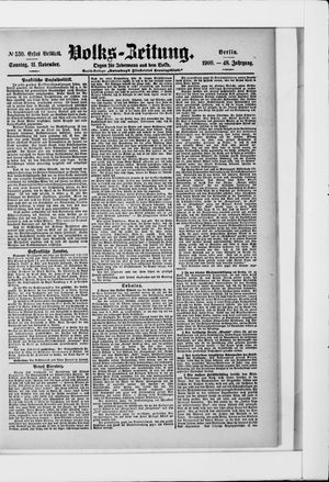 Volks-Zeitung vom 11.11.1900