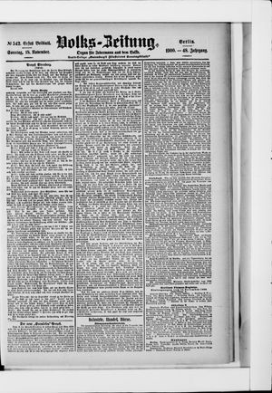 Volks-Zeitung vom 18.11.1900