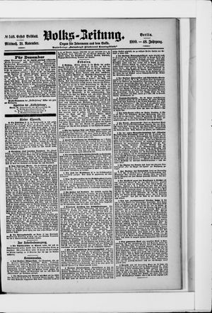 Volks-Zeitung vom 21.11.1900