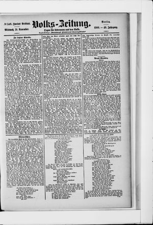 Volks-Zeitung vom 21.11.1900