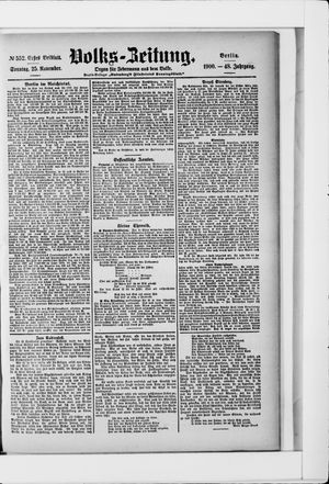 Volks-Zeitung vom 25.11.1900