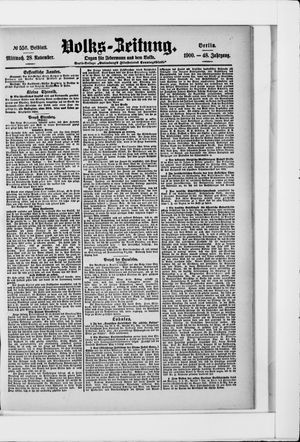 Volks-Zeitung vom 28.11.1900
