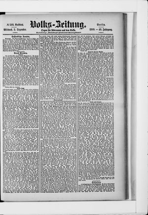 Volks-Zeitung vom 05.12.1900