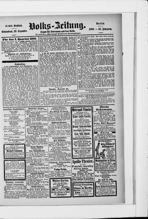 Volks-Zeitung vom 29.12.1900