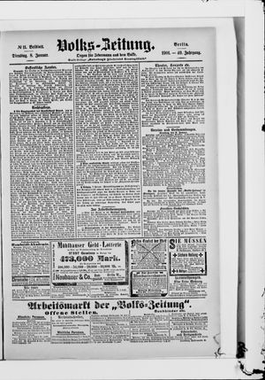 Volks-Zeitung vom 08.01.1901