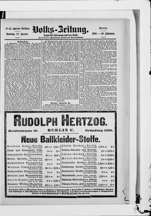 Volks-Zeitung vom 27.01.1901