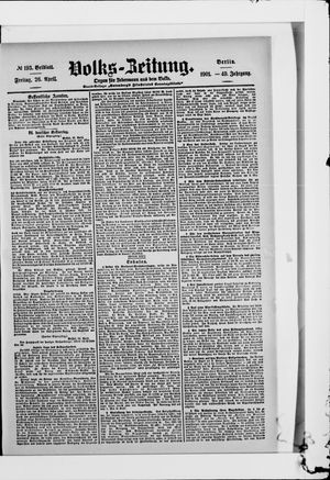 Volks-Zeitung vom 26.04.1901