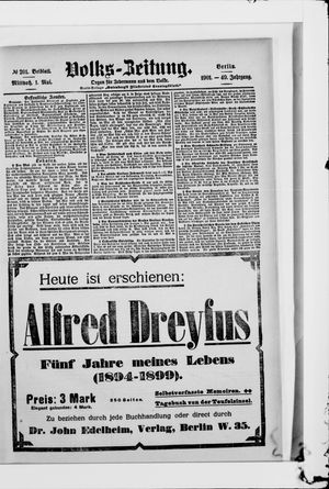 Volks-Zeitung vom 01.05.1901