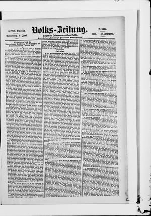 Volks-Zeitung vom 06.06.1901