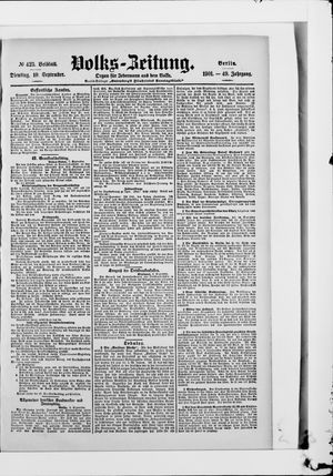 Volks-Zeitung vom 10.09.1901