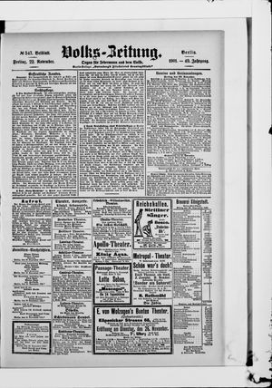 Volks-Zeitung vom 22.11.1901