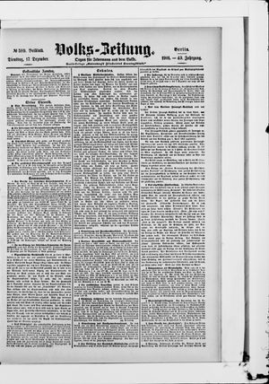 Volks-Zeitung vom 17.12.1901