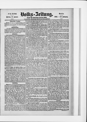 Volks-Zeitung vom 10.01.1902