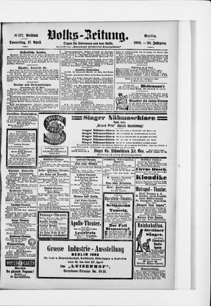 Volks-Zeitung vom 17.04.1902