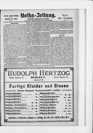 Volks-Zeitung vom 20.04.1902
