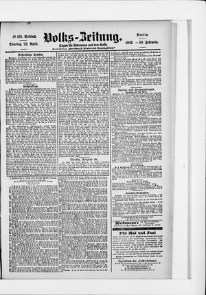 Volks-Zeitung vom 22.04.1902
